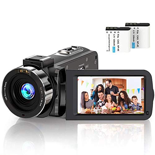 Caméscope Vidéo Youtube 24MP 2,7 Pouces Caméscope Numérique, Vision Nocturne Infrarouge Écran IPS de 3,0 Pouces LCD la…