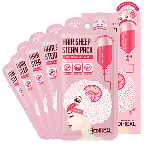Mediheal Hair Sheep Steam Pack 5 feuilles, masque capillaire pour une réparation intense des cheveux pour cheveux abîmés…