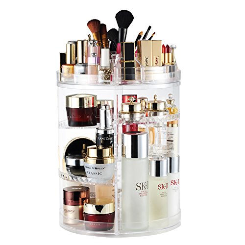 AMEITECH Organisateur de Maquillage, Bijoux Ajustable Rotatifs à 360 Degrés et Support D’écran Cosmétique, 8 Couches de…