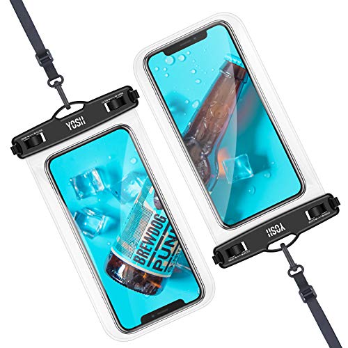 YOSH IPX8 Pochette Etanche Smartphone, Pochette Telephone Etanche Flottante avec Cordon pour iPhone 11 Pro Max XS XR X 8…