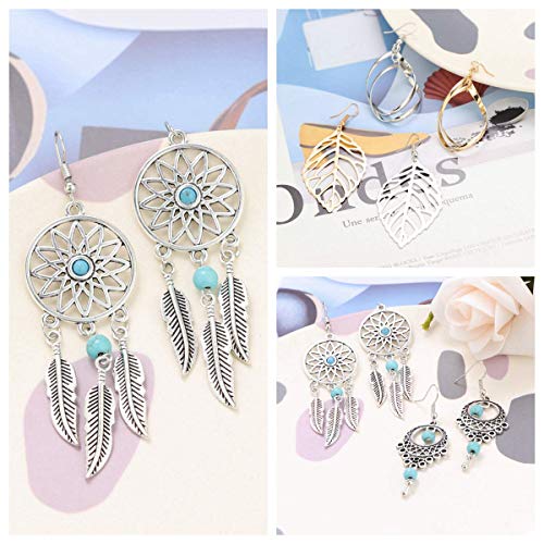 YADOCA 10 Paires Boucles d’Oreilles Pendante pour Femmes Filles Boucles d’Oreilles Boheme Vintage Plume Pompon Bijoux…