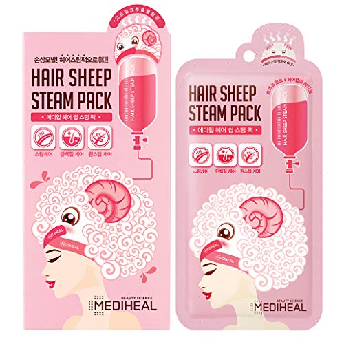 Mediheal Hair Sheep Steam Pack 5 feuilles, masque capillaire pour une réparation intense des cheveux pour cheveux abîmés…