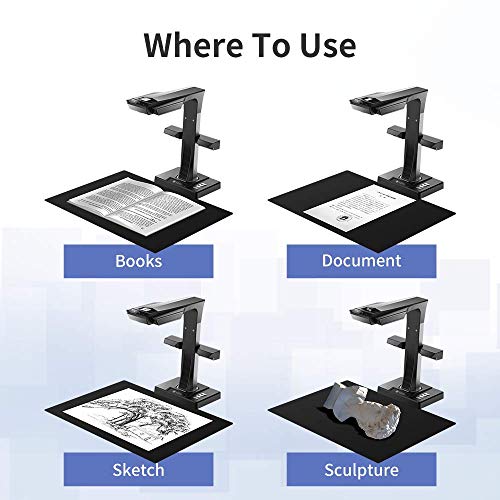 CZUR ET18 Pro Scanner de Livres avec Fonction OCR Multilingue, Scanner de Documents aux Formats A3, Scanner de Bureau A4…