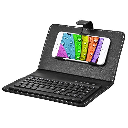 Eboxer Étui Clavier pour Smartphone Housse de Protection en Cuir Clavier Bluetooth sans Fil avec Support pour 4,5 ” à 6…