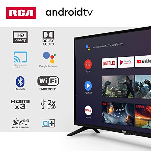 RCA RS32H2 Android Smart TV 32 Pouces (80 cm) Téléviseur avec Google Assistant, Chromecast, Netflix, Prime Video, Google…