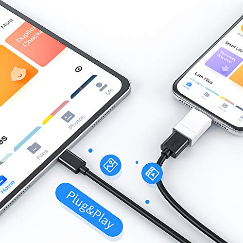 Light-ing to USB Adapter,USB Adaptateur Caméra Adaptateur USB OTG Femelle vers Phone Compatible avec Phone/Pad,Câble…