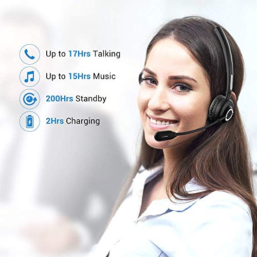 Esolom Casque Bluetooth avec Micro sans Fil,Casque avec Base de Charge,Casque Téléphonique,Casque PC Professionnel pour…
