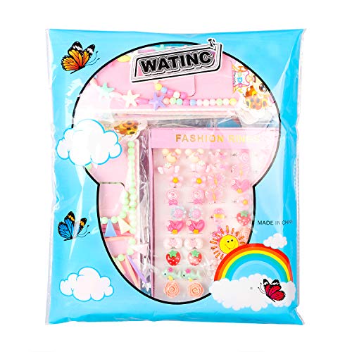 WATINC 62 Princesse De Bonbons Bébés Enfants Bijoux Ensemble Coloré Collier de Perles Bracelet Anneau Boucle D’oreilles…