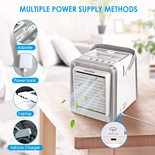 HeiPard Climatiseur Portable, Mini Refroidisseur D’air Portable Ventilateur de Climatisation Personnel Portable…
