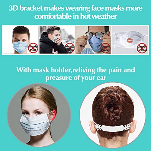 Lot de 6 supports de masque protection pour rouge à lèvres, avec 6 crochets pour boucle d’extension masque.Support…