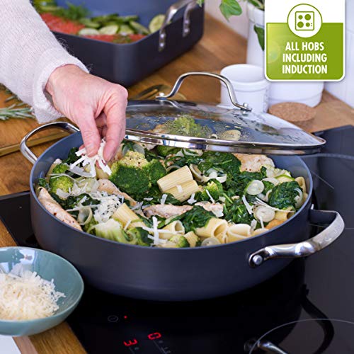 GreenPan Valencia Pro Casseroles en céramique anodisée dure et saine, 16 cm, 18 cm et 20 cm, 3 pièces, sans PFAS…