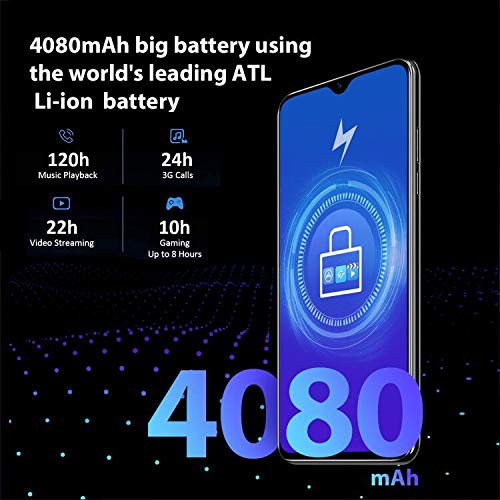 Blackview A60 Smartphone débloqué，Android 8.1 Téléphone Portable, Plein écran Goutte d’Eau de 6.1 Pouces, 4080 mAh…