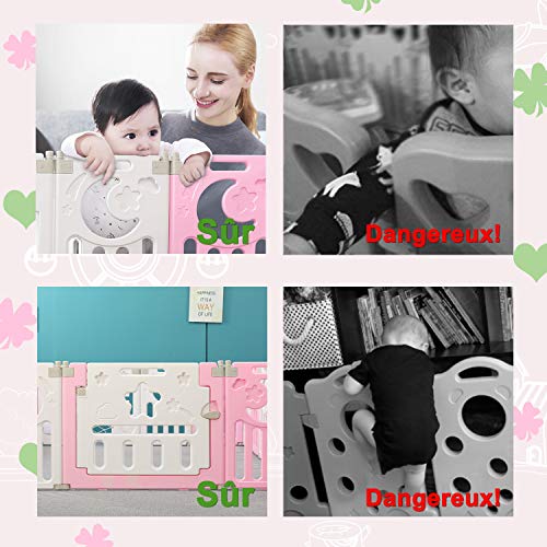Parc Bébé barriere de securite parc enfant Barrière Securitè avec panneau d’activités Jeu Espace Jeu Chambre Enfant l…