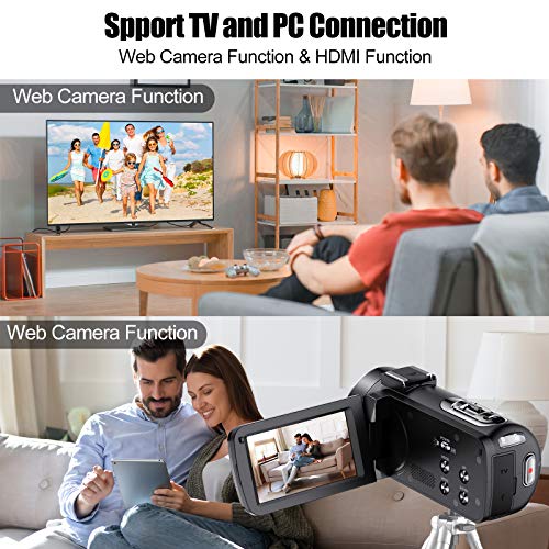 ZORNIK 2.7K Caméscope,IR Vision Nocturne Caméra Vidéo de 36 MP Numérique, Caméra de Vlog avec écran Tactile LCD de 3,0…
