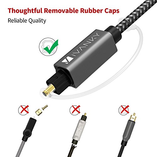iVANKY Câble Optique Audio Numérique en Nylon Tressé équipé de Fils de Japon TORAY – Câble Fibre Optique Toslink pour…