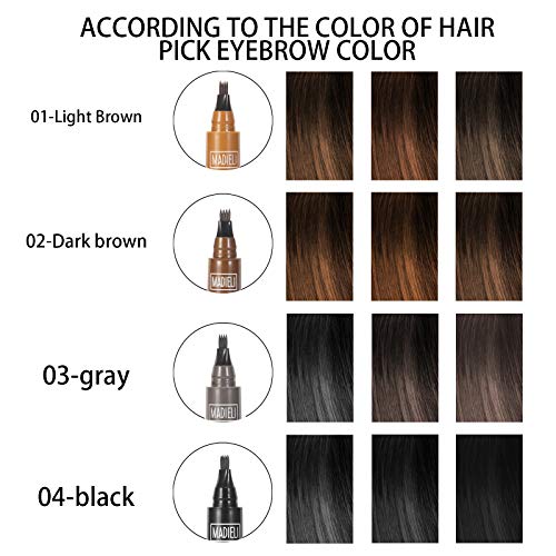 ONLYOILY Stylo à sourcils Set-Tattoo Sense Liquide Sourcil avec 4 couleurs, toute la journée étanche