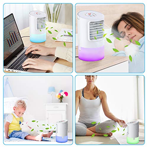 Climatiseur Portable, Mini Refroidisseur d’air Portable Ventilateur de Climatisation Personnel Portable Refroidisseur…
