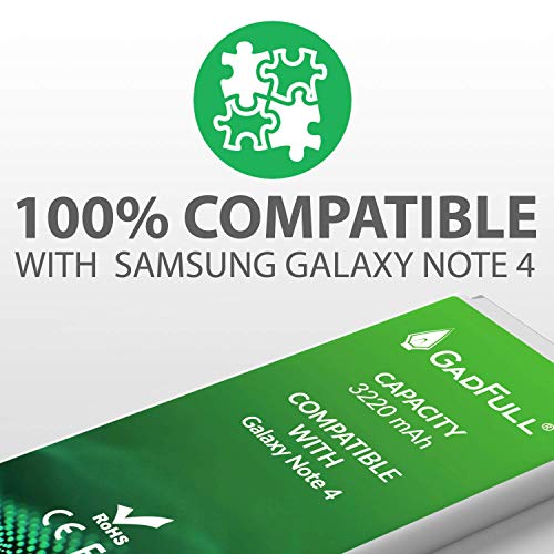 GadFull Batterie Compatible avec Samsung Galaxy Note 4 | Correspond à l’ EB-BN910BBE | Compatible avec SM-N910F| SM…