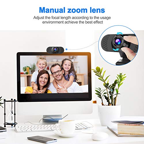Anykuu Webcam pour PC avec Microphone 1080P Full HD Caméra Web USB 2.0 Audio Stéréo Mise au Point Automatique pour…