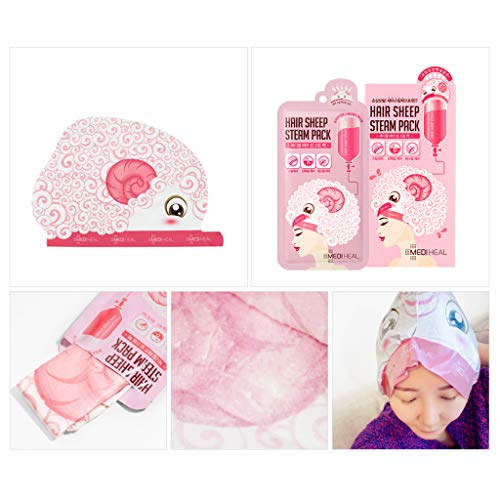 Mediheal Hair Sheep Steam Pack 5 feuilles, masque capillaire pour une réparation intense des cheveux pour cheveux abîmés…