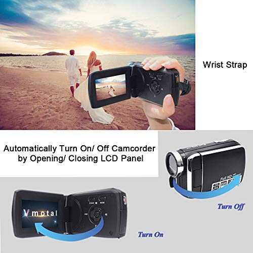 Vmotal Caméscope numérique HG8250 FHD 1080P 24MP Caméra vidéo à écran Rotatif à 270 degrés Caméscope pour Enfants…
