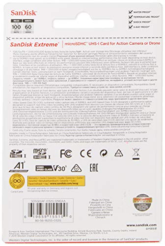 SanDisk Extreme 32 GB microSDhC Memory Card for Action Cameras and Drones with A1 App Performance up to 100 MB/s, Class…