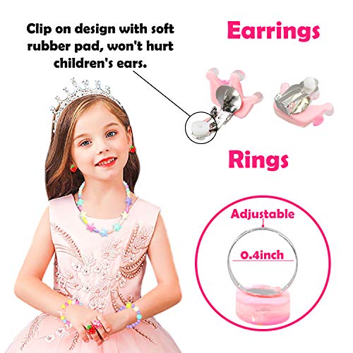 WATINC 62 Princesse De Bonbons Bébés Enfants Bijoux Ensemble Coloré Collier de Perles Bracelet Anneau Boucle D’oreilles…