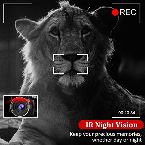 Camescope Caméra Vidéo Full HD 1080P 30FPS 24.0MP Caméscope 18X Zoom Numérique avec Microphone Caméra de Vision Nocturne…