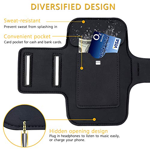 Gritin Brassard de Sport, Universel Brassard de Course pour iPhone 13/13 Pro/12/12 Pro/11/11 Pro/XR/X/8/7 Jusqu’à 6.1…