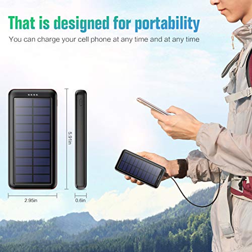 Trswyop Batterie Externe Chargeur Solaire 26800mAh, 【2022 Version Mise à Jour】 Chargeur Portable 3 Entrées USB C Power…