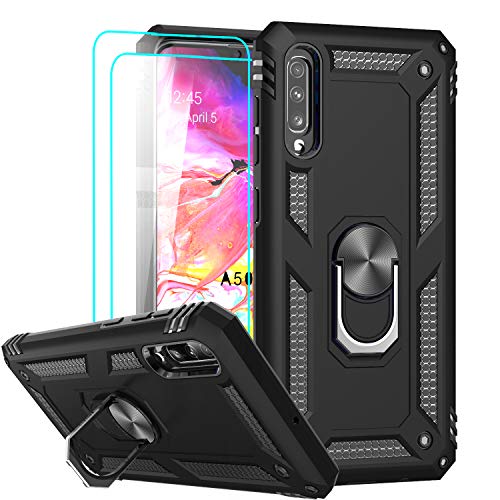 LeYi Coque Samsung Galaxy A70/ A70S [2×Verre Trempé] 360 degrés Anneau Support, Militaire Double Renforcée Défense…