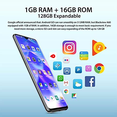 Téléphone déverrouillé Gratuit pour Carte SIM pour Smartphone A60, Goutte d’eau Plein écran de 6,088 Pouces, Batterie…