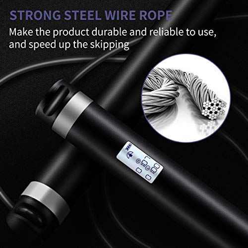 morpilot Corde à Sauter Intelligente, Smart Jump Rope 3M avec Analyse des Données APP, Countdown Timer, Rechargeable par…