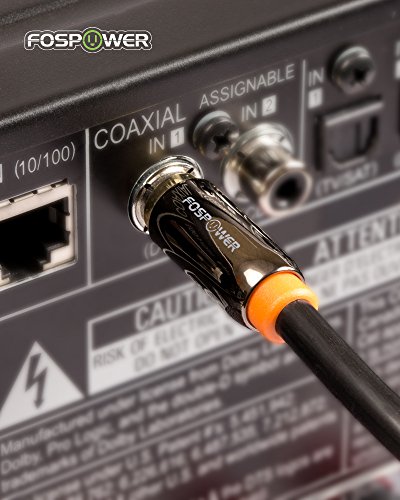 FosPower Câble Coaxial RCA Audio Numérique avec Fiche Jack Plaqué Or 24K RCA mâle vers RCA mâle – Ligne Coaxiale pour…