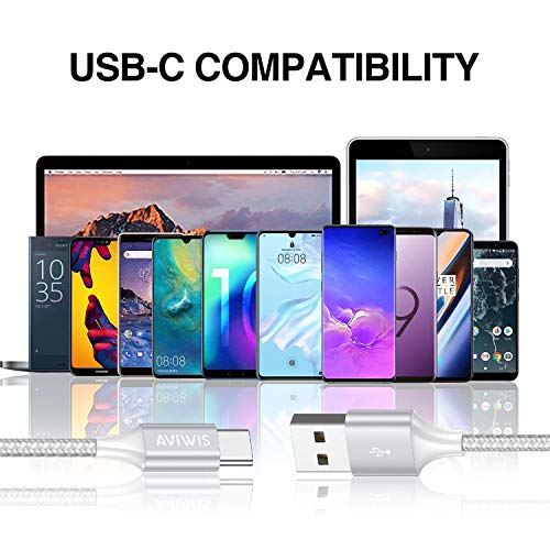 Câble USB Type C [Lot de 4 1m] Chargeur USB C en Nylon Tressé Charge Synchro Rapide Compatible pour Samsung Galaxy S20…