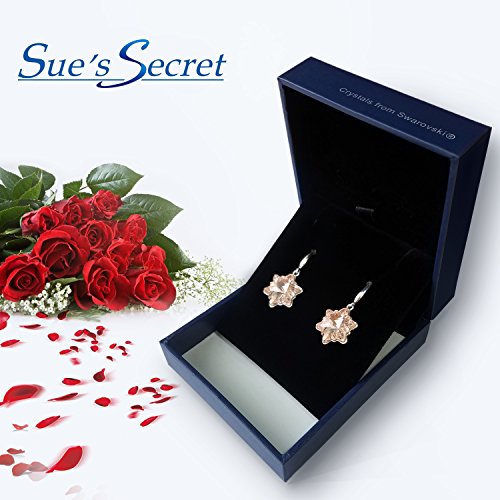 Sue’s Secret Boucles d’oreilles élégantes en forme de flocon de neige avec cristaux Swarovski
