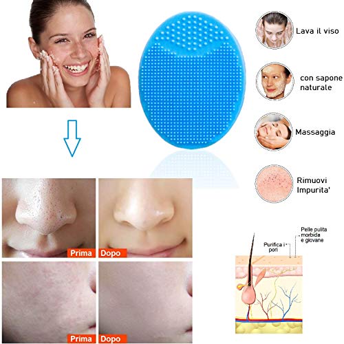 Brosse Nettoyante Visage savon aloe vera naturel exfoliant peau sensible, gommage démaquillant, anti-âge, délicat, Skin…