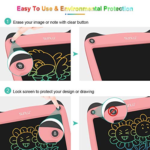 LCD Writing Tablet, 11 inch Electronic Writing and Drawing Board, Erasable Reusable Doodle Pad Tablet for Kids and…