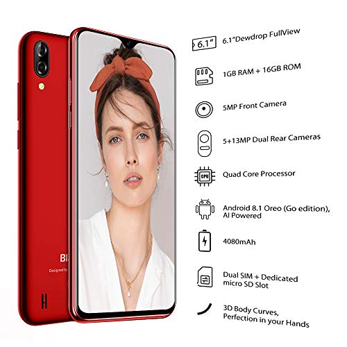 Smartphone Pas Cher, Blackview® A60 Smartphone Débloqué (Ecran Waterdrop 6.1 Pouces, 13MP+2MP+5MP, 16Go ROM-Extensible…