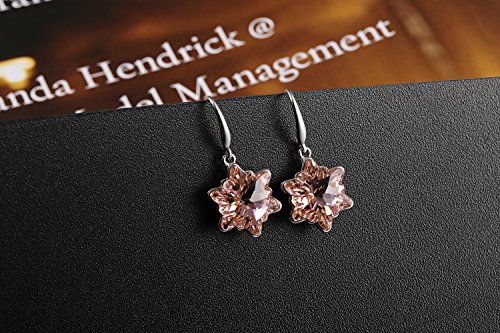 Sue’s Secret Boucles d’oreilles élégantes en forme de flocon de neige avec cristaux Swarovski