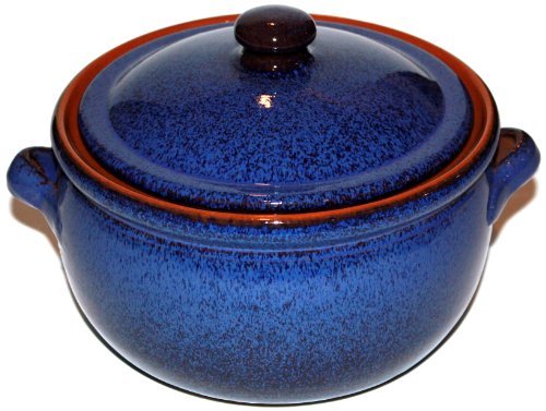 Amazing Cookware Cocotte en Terre Cuite Bleu 3 l