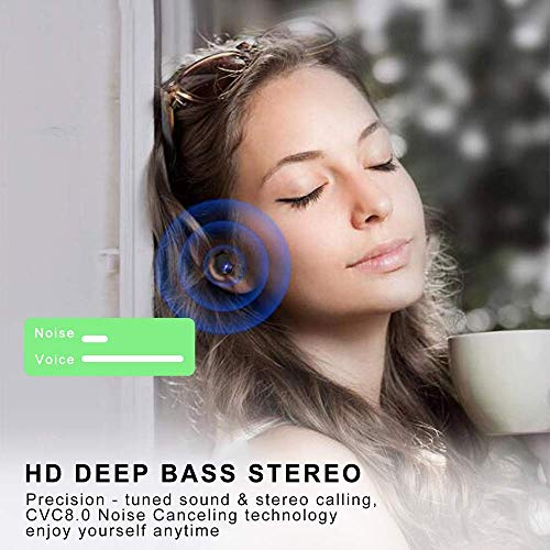 Motast Ecouteur Bluetooth 5.0, Oreillette Bluetooth IPX8 Etanche 3D Hi-FI Son Stéréo, Anti-Bruit CVC 8.0, Ecouteur sans…