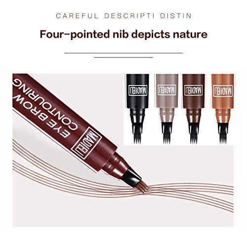 ONLYOILY Stylo à sourcils Set-Tattoo Sense Liquide Sourcil avec 4 couleurs, toute la journée étanche