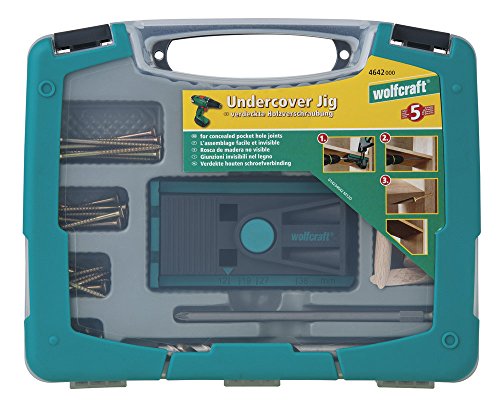 wolfcraft 4642000 Set “Undercover Jig” | Coffret d’assemblage par vissage invisible, 55 pièces