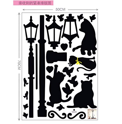 New Hot Naughty Cats Birds And Street Light Lamp Post Wall Stickers Home Decoration School Room Kindergarten Wall…