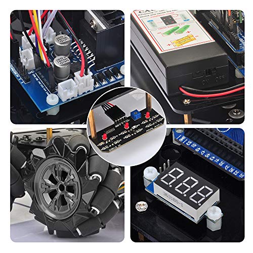 Robot Car Electronics Parts Kit for 4WD Omni Direction Mecanum Wheel Robotic Chassis Compatible for Arduino UNO Mega2560