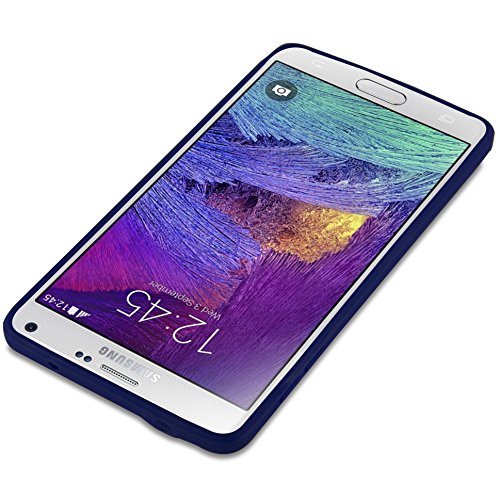 cadorabo Coque pour Samsung Galaxy Note 4 en Candy Bleu FONCÉ – Housse Protection Souple en Silicone TPU avec Anti-Choc…