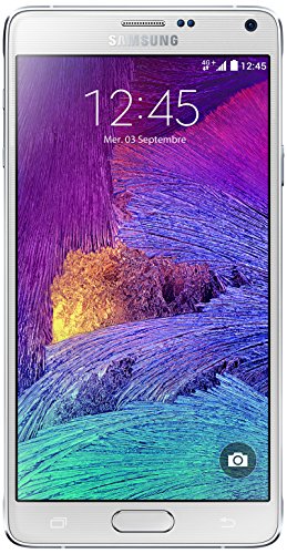Samsung Galaxy Note 4 Smartphone débloqué 4G (Ecran : 5,7 pouces – 32 Go – Simple SIM – Android 4.4 KitKat) Blanc