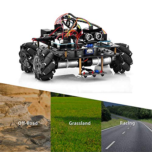Robot Car Electronics Parts Kit for 4WD Omni Direction Mecanum Wheel Robotic Chassis Compatible for Arduino UNO Mega2560