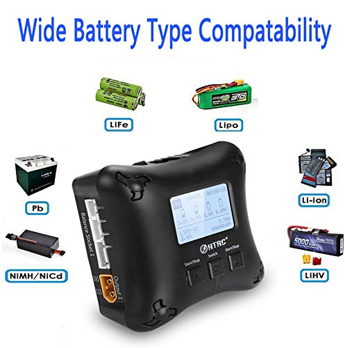 RUIZHI Chargeur LiPo H4AC Duo Chargeur Balance LiPo Mini RC Chargeur de Batterie Dual Port 20Wx2 2Ax2 pour Batteries…